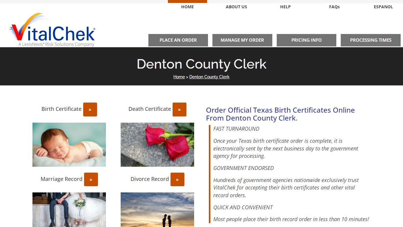 Denton County (TX) Birth Certificates | Order Records - VitalChek